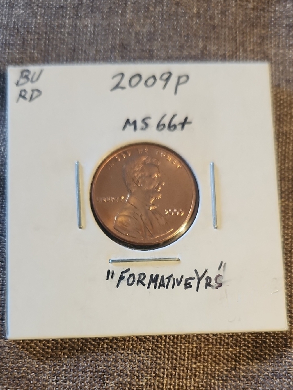 2009-P Lincoln Cent Copper Coin - Deep Red Brown